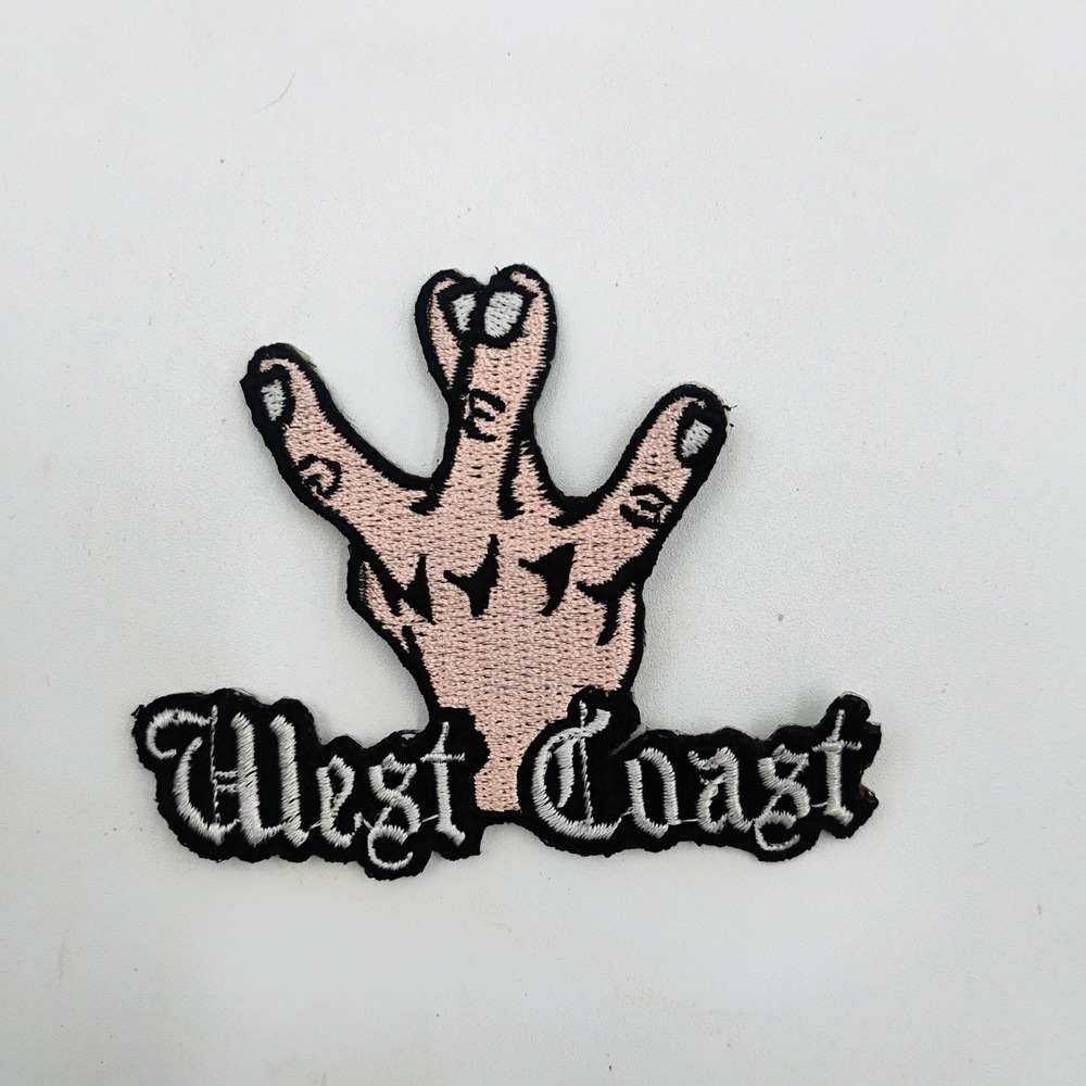 West Coast Hand Sign Embroidered Iron On Patch Hip Hop Westside Gesture Badge